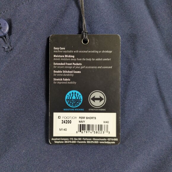 FootJoy Golf Shorts Mens 40 Navy 9" Performance Stretch Flat Front - Picture 11 of 12